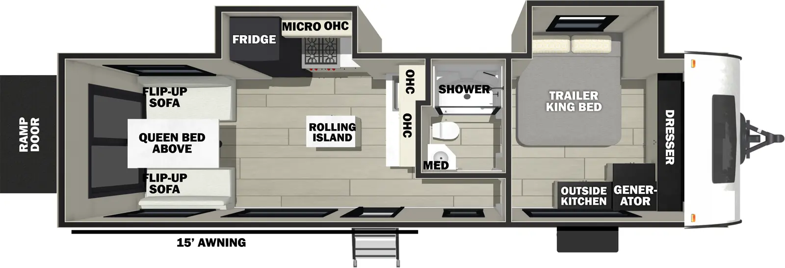 Vengeance Rogue Armored Travel Trailers 26L140 Floorplan